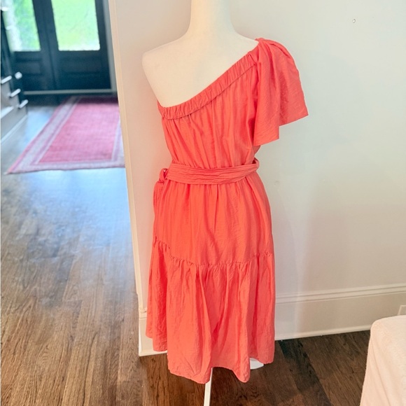 Current Air One Shoulder Midi Dress size S Orange creamsicle color - Picture 13 of 14